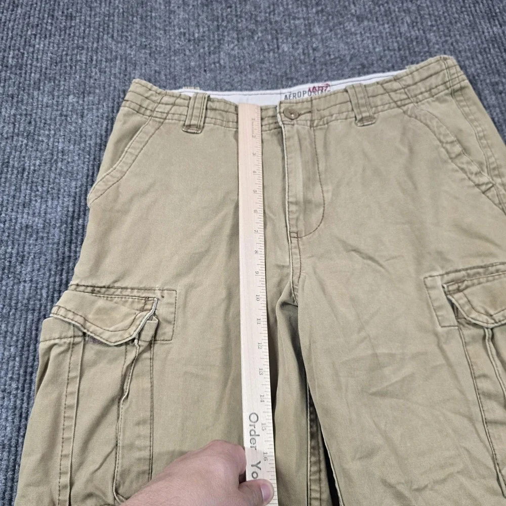 Vintage Aeropostale Cargo Shorts Mens 31 Beige‎ Relaxed Fit Multi Pocket 90s Y2K